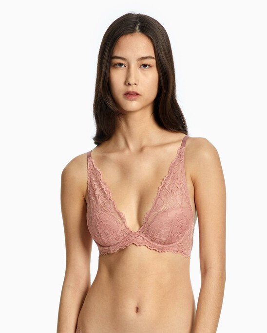 SEDUCTIVE COMFORT LOTUS FLORAL LIGHTLY LINED PLUNGE BRA