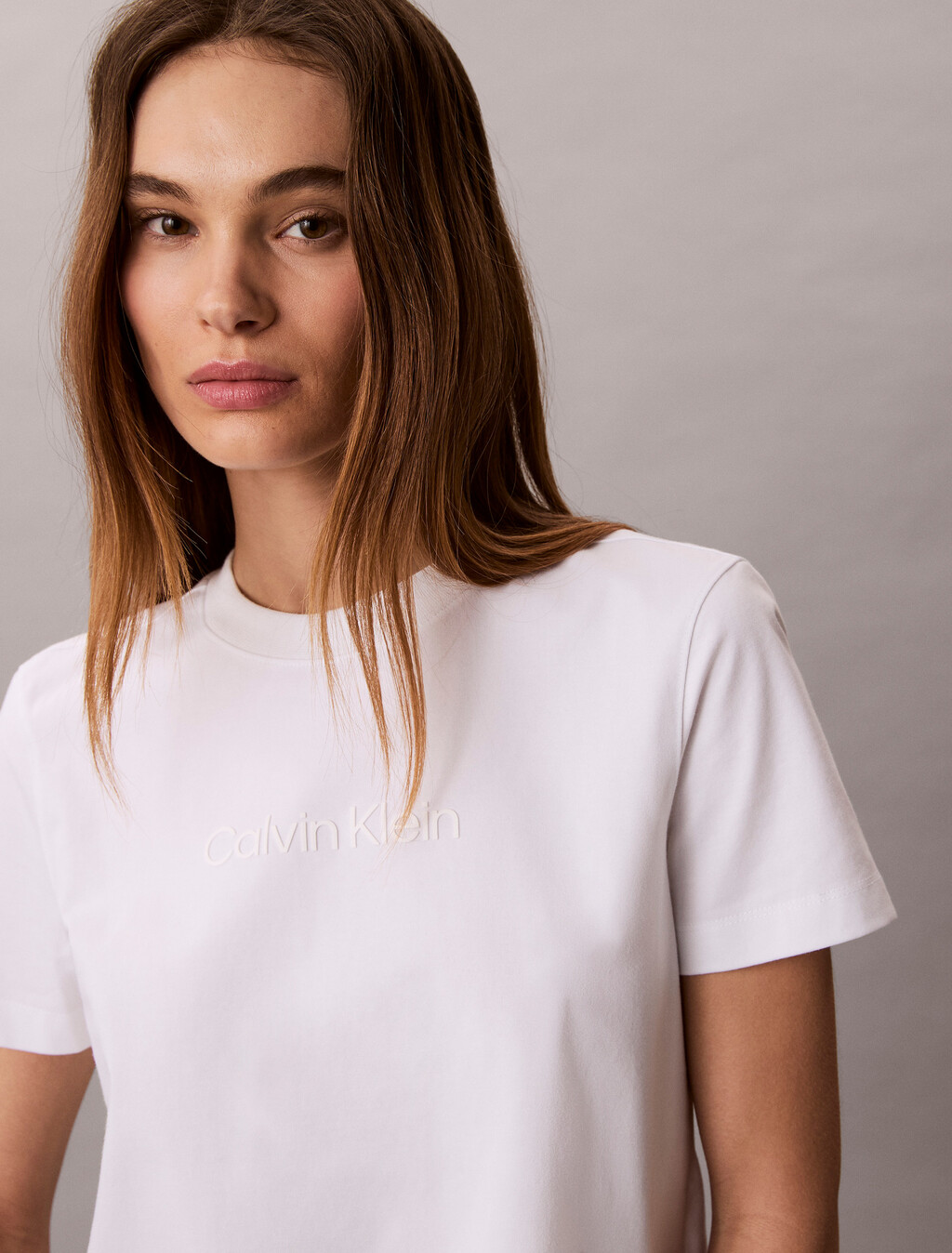 涼感針織圓領 T 恤, Bright White, hi-res