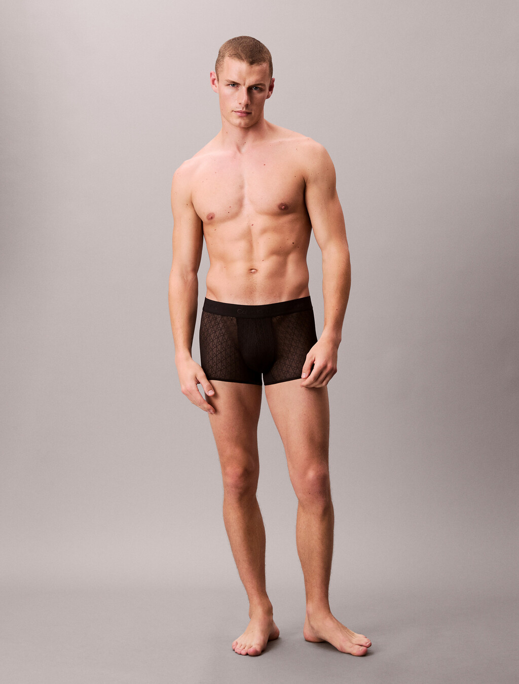 Trunks - Microfibre Lace, Black, hi-res