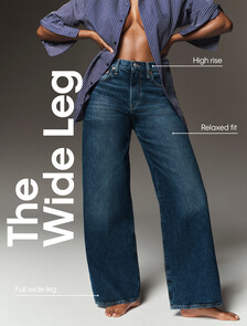 Italian Denim High Rise Wide Leg Jeans, Denim Dark, hi-res