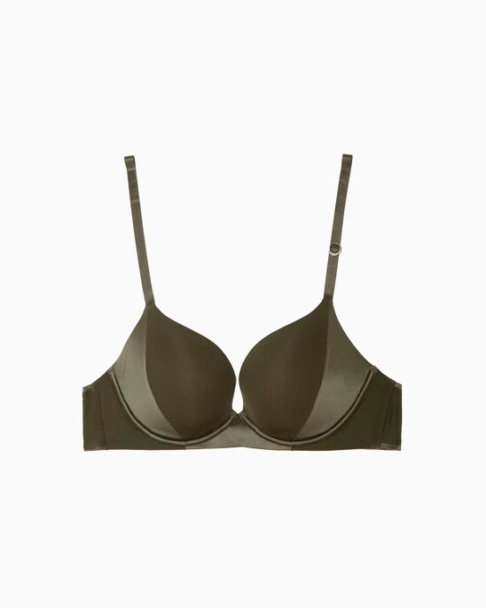 CK BLACK STRUCTURE PUSH UP PLUNGE BRA
