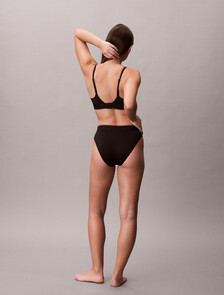 CK Graphic Push Up Plunge Bra, Black, hi-res