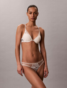 CK Black Bridal Push Up Plunge Bra, Antique White, hi-res