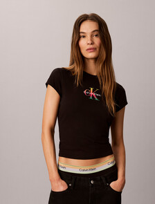 Slim Monogram T-shirt - Pride, Black, hi-res