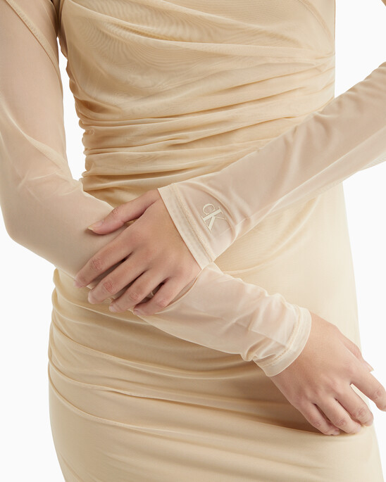 Second Skin Double Layer Satin Sheer Dress