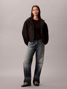 All Over Print Logo Jacquard Wind Jacket, Black, hi-res