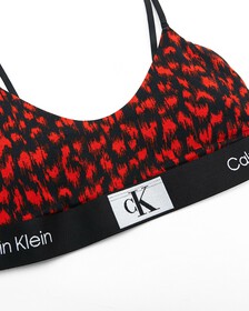 Calvin Klein 1996 Lightly Lined Bralette, BLURRED LEOPARD PRINT+HAZARD, hi-res