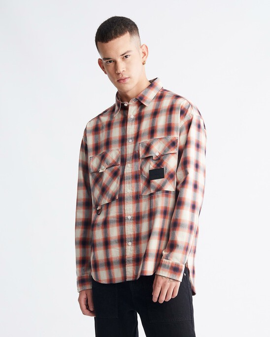 Modern Workwear Utility Plaid Shirt