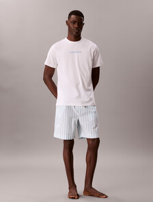 府綢棉短褲套組, Classic White TOP / VERTICAL BOARDWALK LOGO  STRIP, hi-res