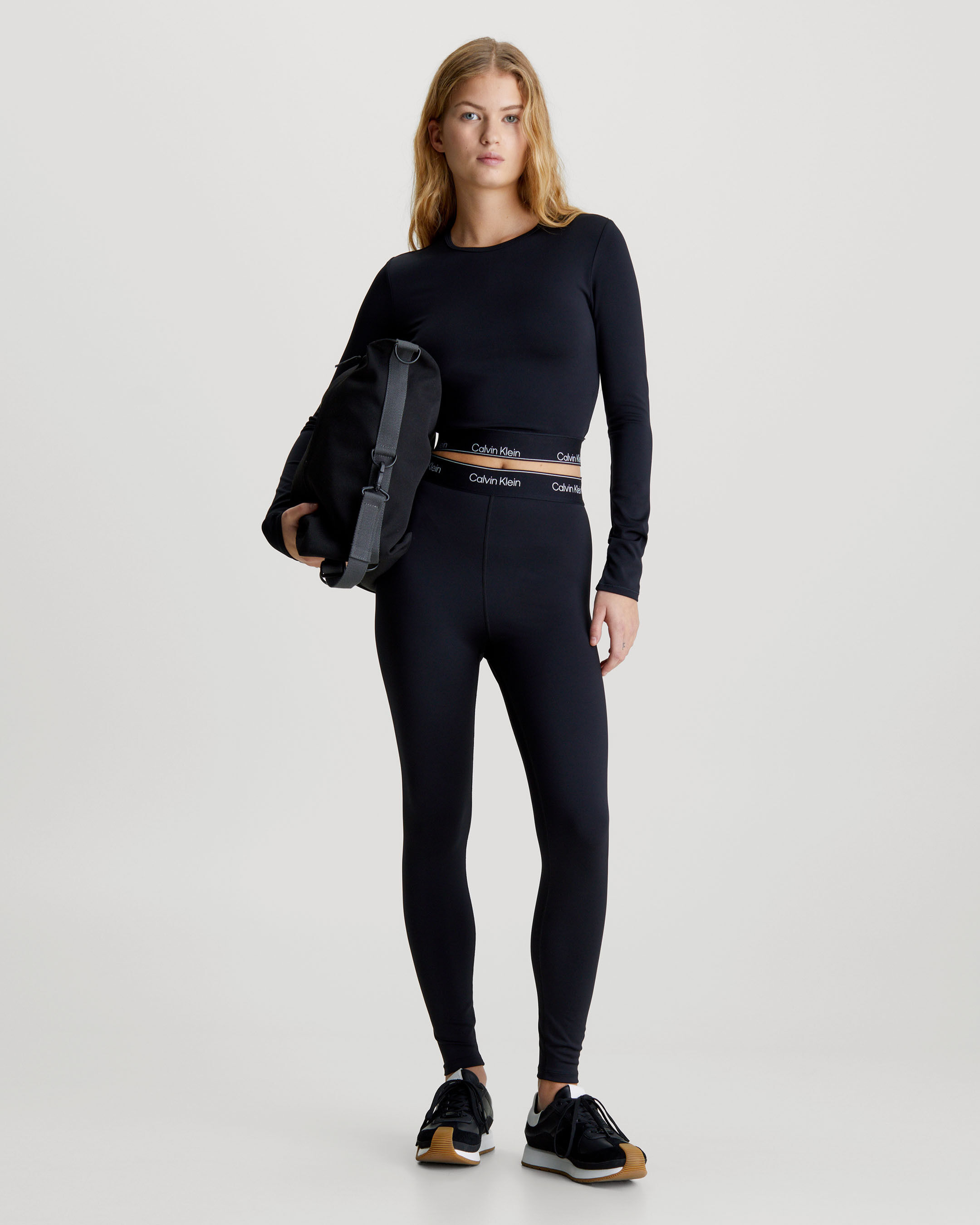 Womens black gym leggings top