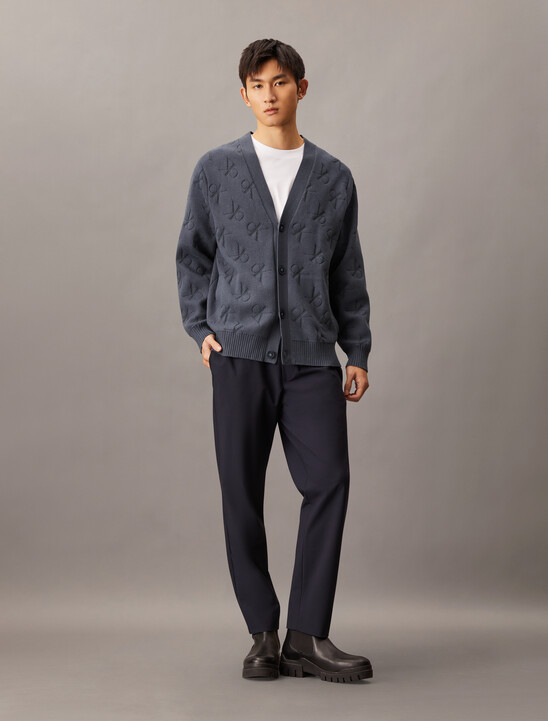 Embossed Monogram Relaxed Cardigan