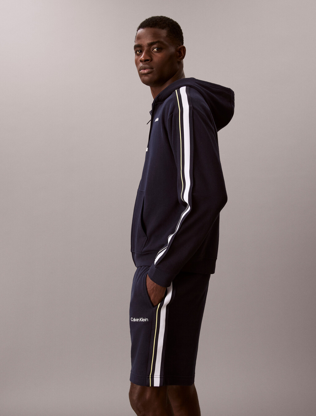 Cotton Blend French Terry Zip Hoodie, Shoreline, hi-res