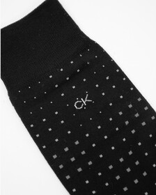 Men's 1 Pack Dots Cotton Crew Socks, BLACK, hi-res