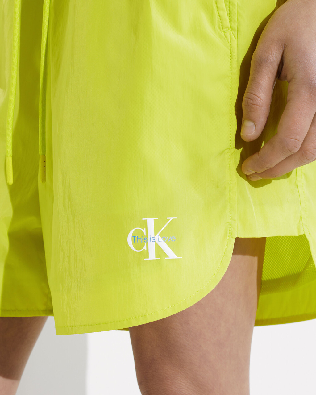 Pride Unisex Nylon Runner Shorts, Lemon Lime, hi-res