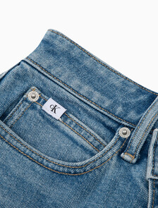 RECONSIDERED 開衩超長牛仔半身裙, Med Blue F Split Cross Wb Rwh, hi-res