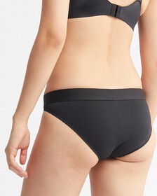 Embossed Icon Cotton Bikini, Black, hi-res