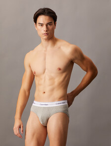 Icon Cotton 彈力低腰三角內褲 2 件套組, Grey Heather / Black, hi-res