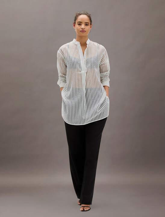 Jacquard Stripe Popover Shirt