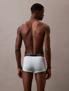 Calvin Klein Logo 低腰貼身短版四角褲 3 件組, GLACIER/PLUSH MONOGRAM+ASH/STERLING BLUE, hi-res