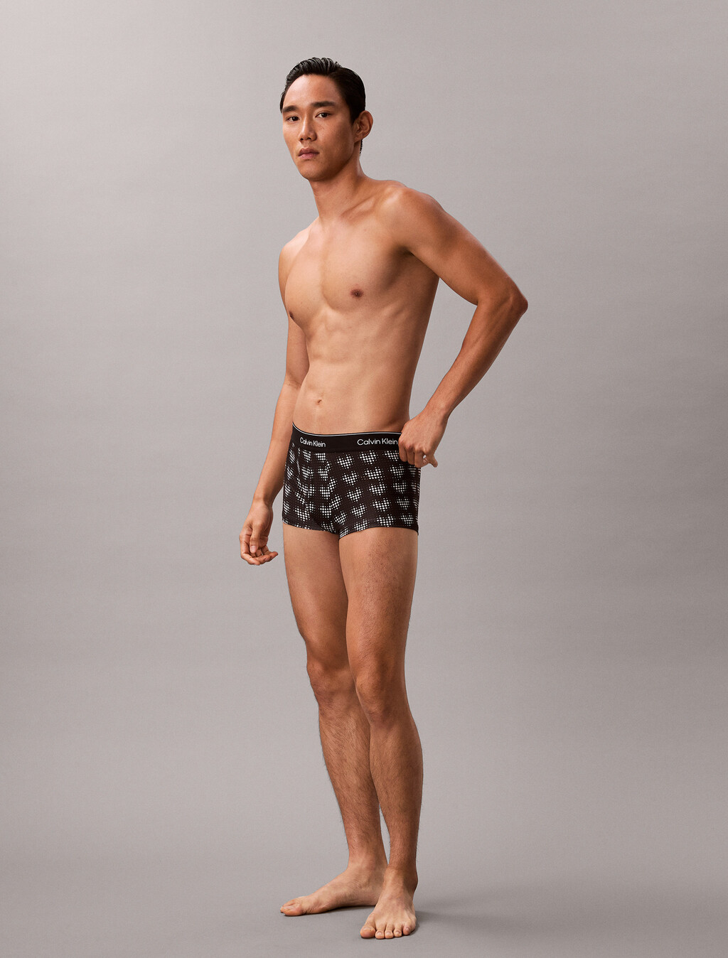 Icon Microfiber Stretch Low Rise Trunk, DIAMOND HEARTS BLACK, hi-res