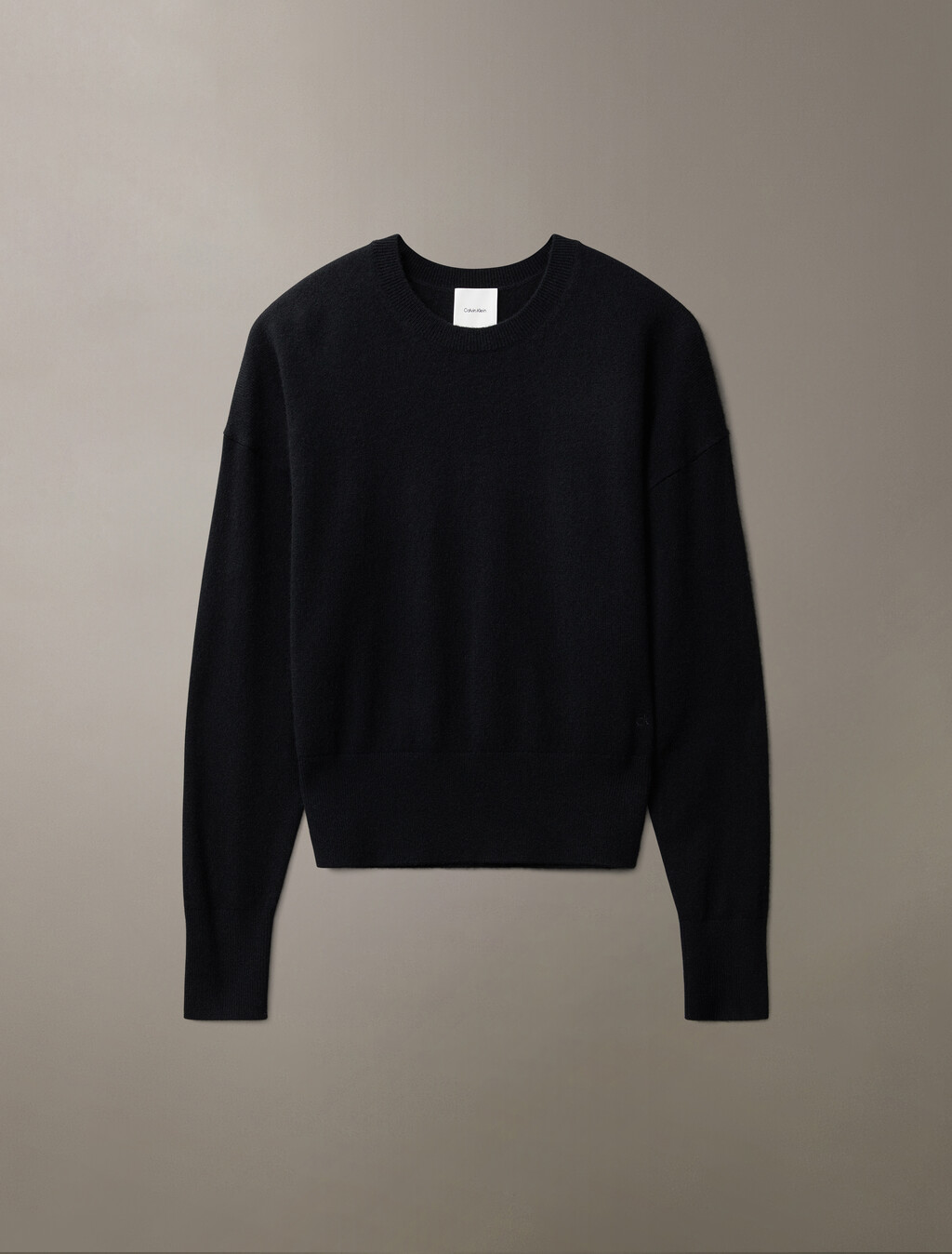 Cashmere Crewneck Sweater, Black, hi-res