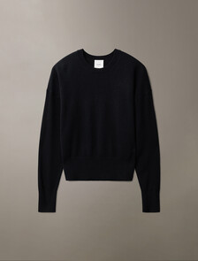 Cashmere Crewneck Sweater, Black, hi-res