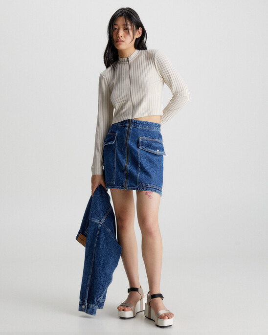 RECYCLED DENIM UTILITY SKIRT