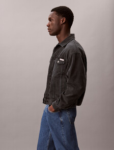 90s Denim Trucker Jacket, MIDNIGHT EMERALD, hi-res