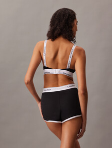 Icon Cotton Lightly Lined Plunge Bra, Black, hi-res