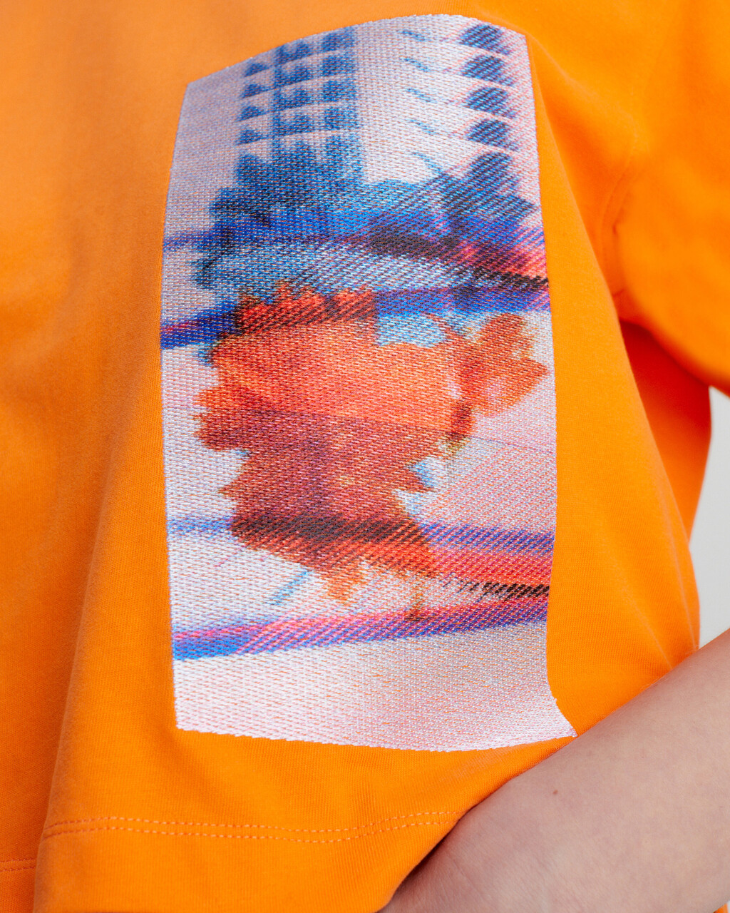 寬鬆刺繡 T 裇, Vibrant Orange, hi-res
