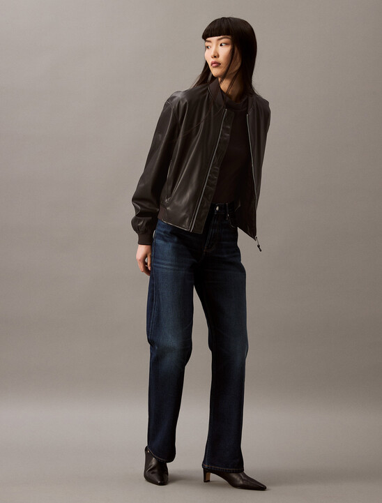 Mercerized Jersey Mock Neck T-Shirt