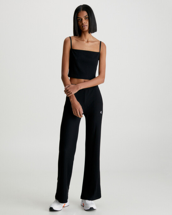 ELONGATED RIB KNIT PANTS