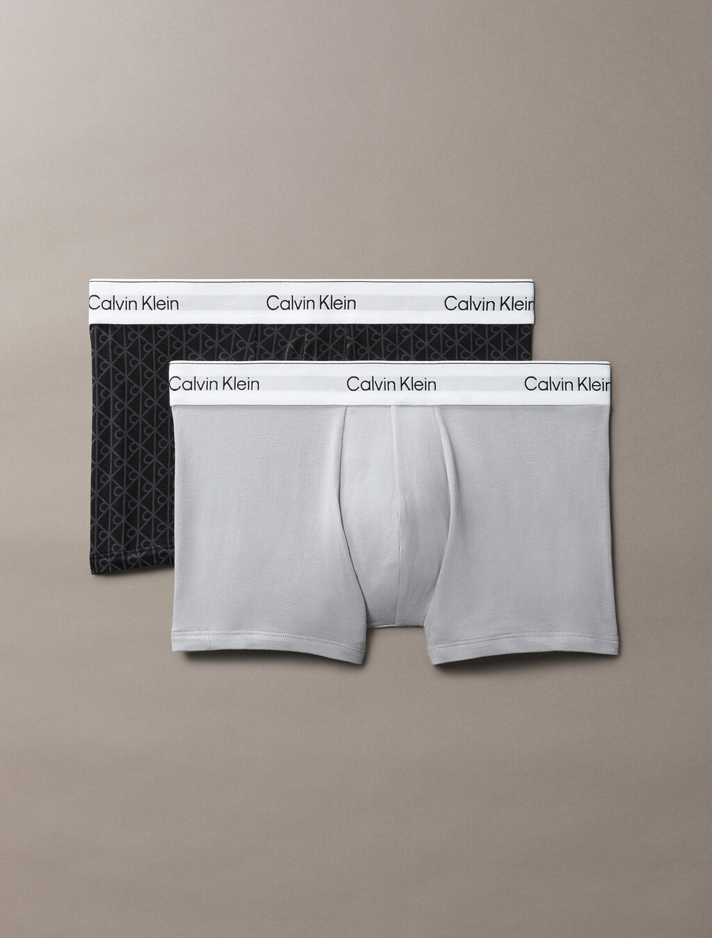 Icon 彈性棉質平口內褲 2 件組, SEAMLESS EMBLEM+BLACK/ASHFORD GRAY / SLEET, hi-res