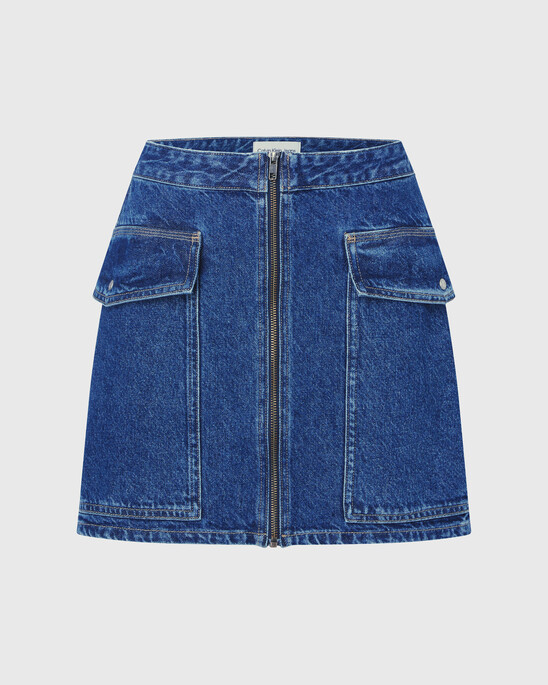 RECYCLED DENIM UTILITY SKIRT