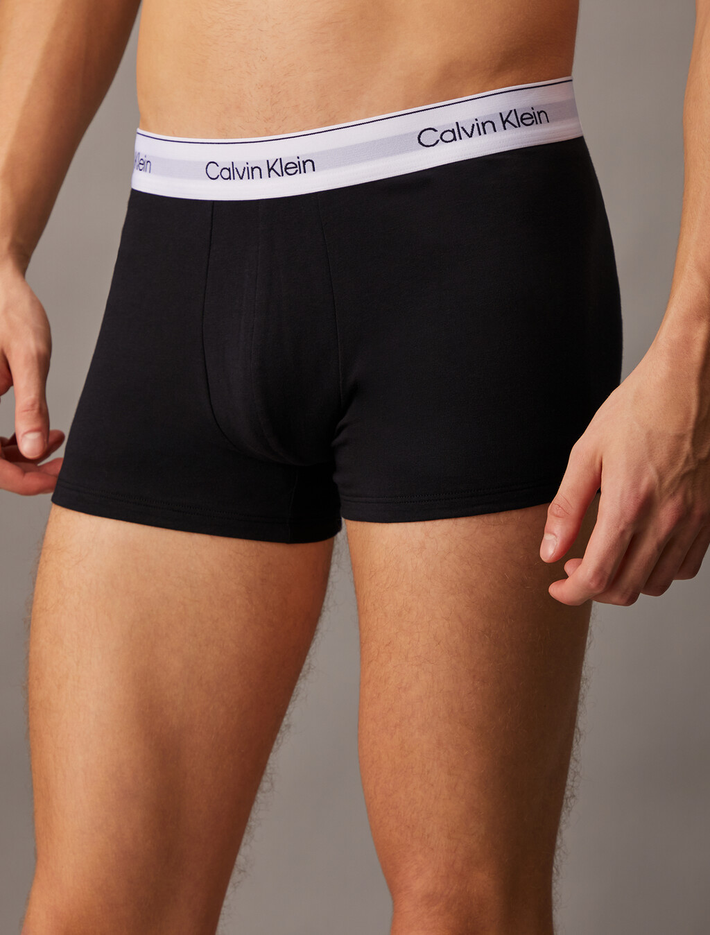 Icon Cotton 棉質彈力平口內褲 2 件套組, Black, hi-res