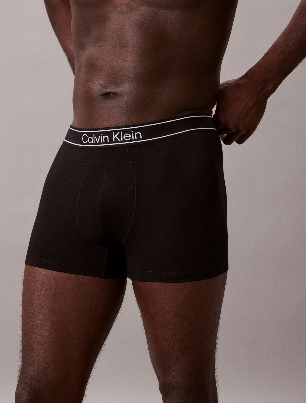棉質人造絲混紡平口內褲 3 件組, black/ wolf grey/ black, hi-res