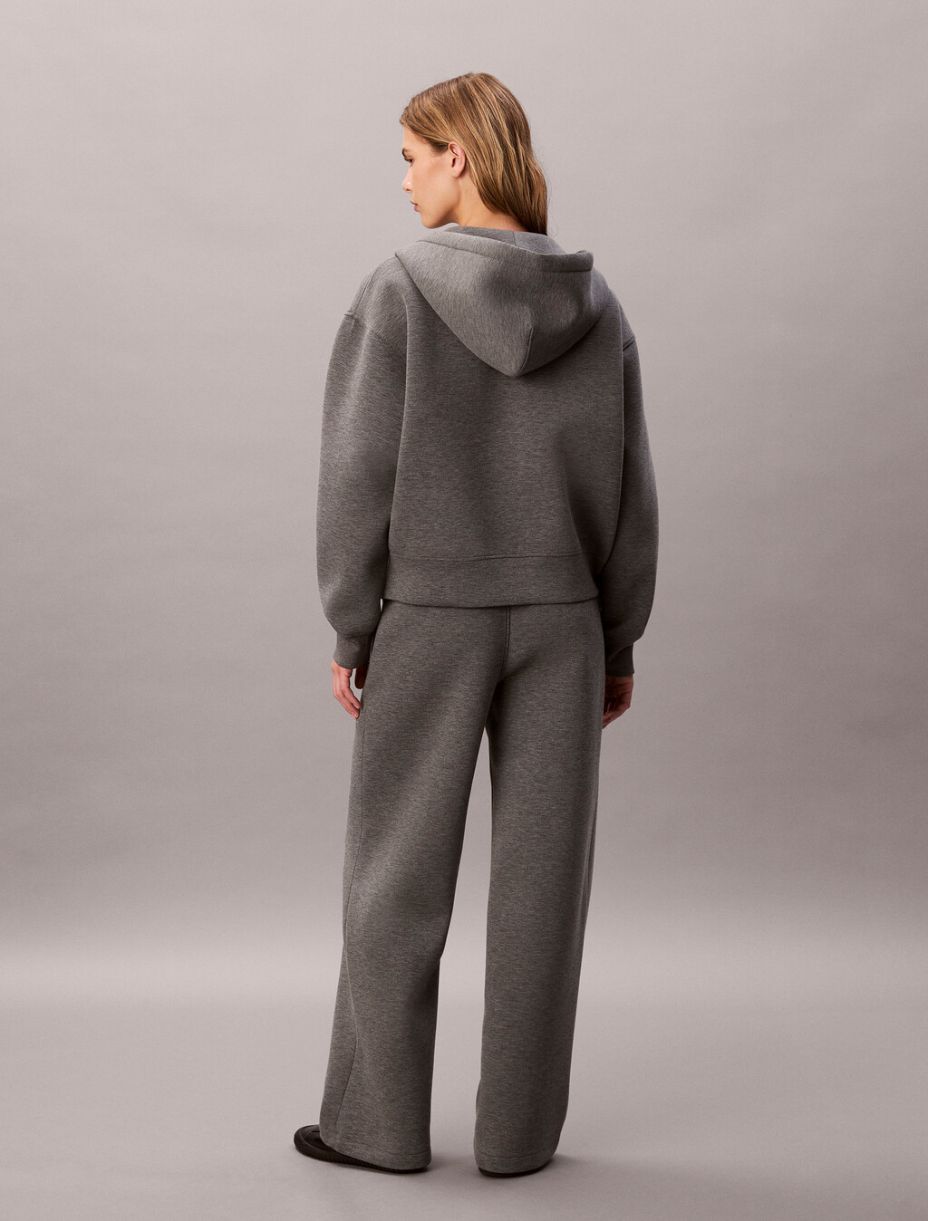 平紋寬筒運動褲, Med Grey Heather, hi-res