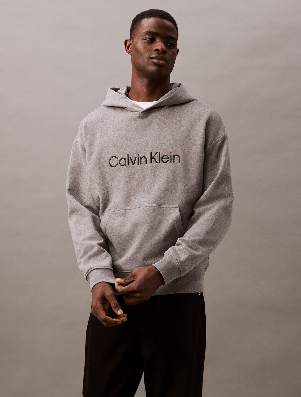 Hero Logo Terry Hoodie, Medium Grey Heather, hi-res