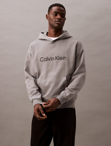 Hero Logo Terry Hoodie, Medium Grey Heather, hi-res
