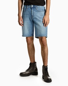 90S STRAIGHT DENIM SHORTS, Light Blue, hi-res