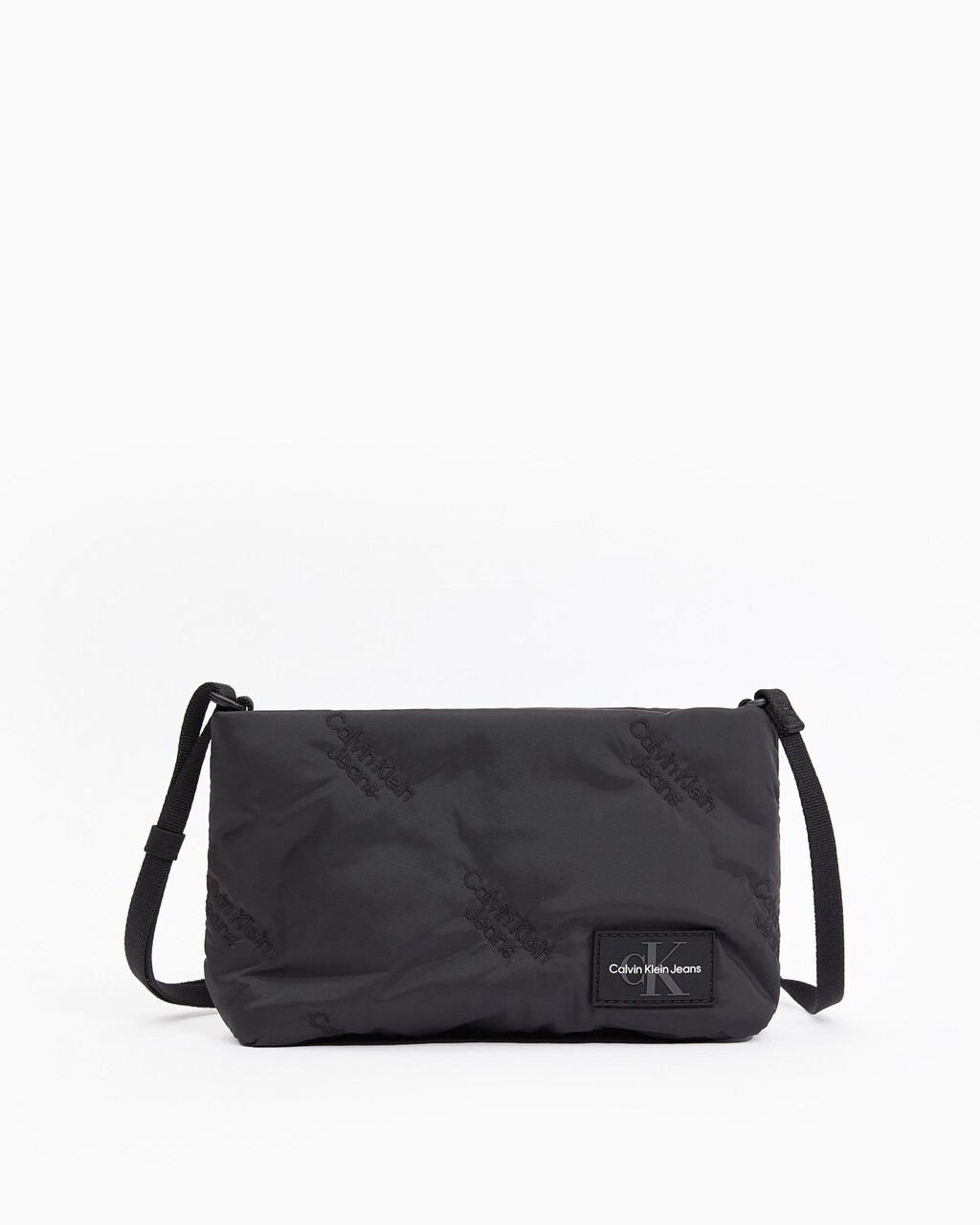 Puffy All Over Embroidery Phone Crossbody, BLACK, hi-res