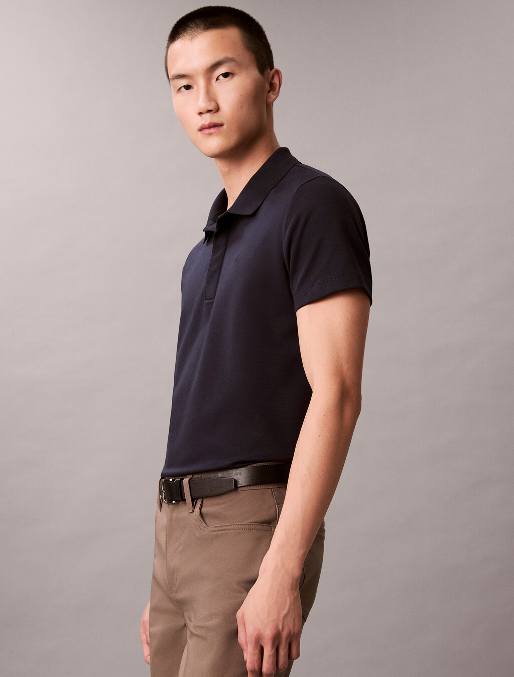Luxe Slim Polo, Dark Sapphire, hi-res