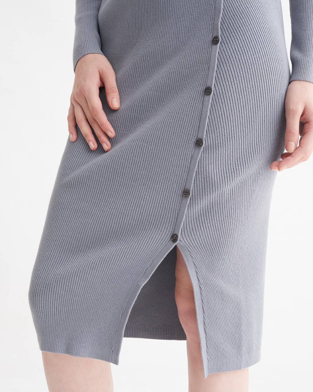 優雅鈕扣半身裙, Overcast Grey, hi-res