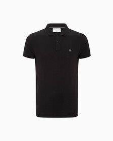 匹馬棉彈性企領修身 POLO 裇, Ck Black, hi-res
