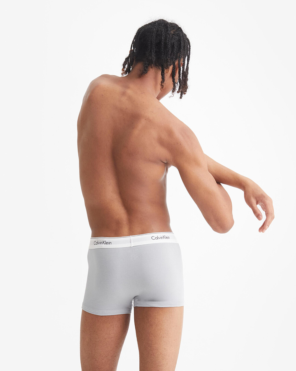 MODERN COTTON STRETCH TRUNKS 2 PACK, BA1ND05 Grey Heather/Silver Springs, hi-res