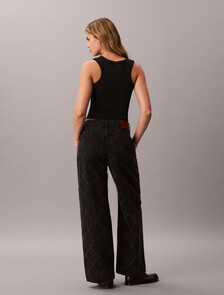 Low Rise Baggy Logo Jeans, CK WORN BLACK, hi-res