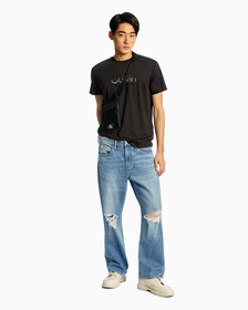 Calvin Embroidered Logo Tee, Ck Black, hi-res
