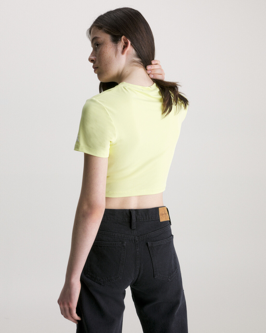Cropped Twisted T-Shirt, Yellow Sand, hi-res
