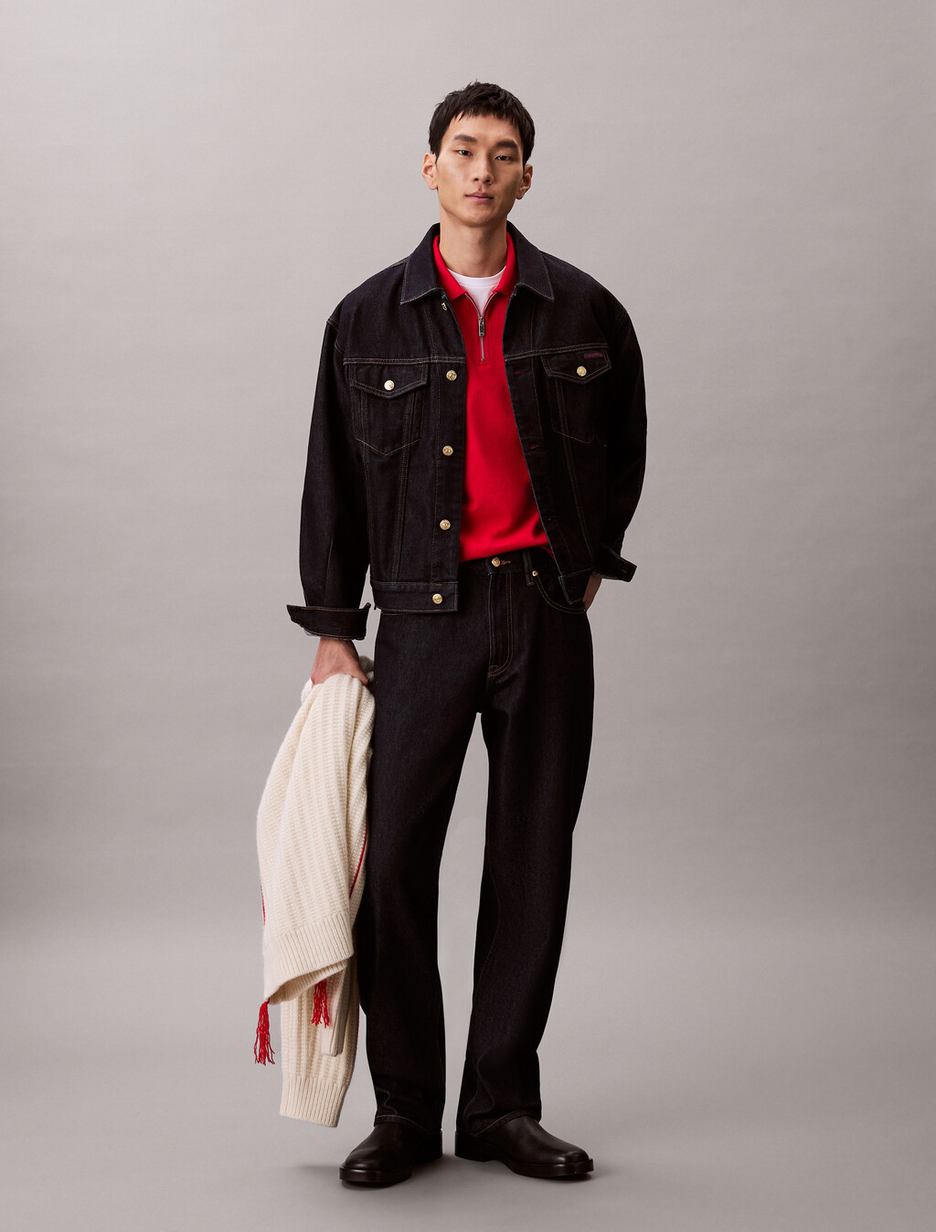 農曆新年 CK Emblem 修身 Polo 衫, Pantone Red, hi-res