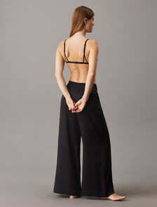 Sensual Satin 緞面 Monogram 提花寬筒長褲, 18345 HOLIDAY SHINE+BLACK, hi-res